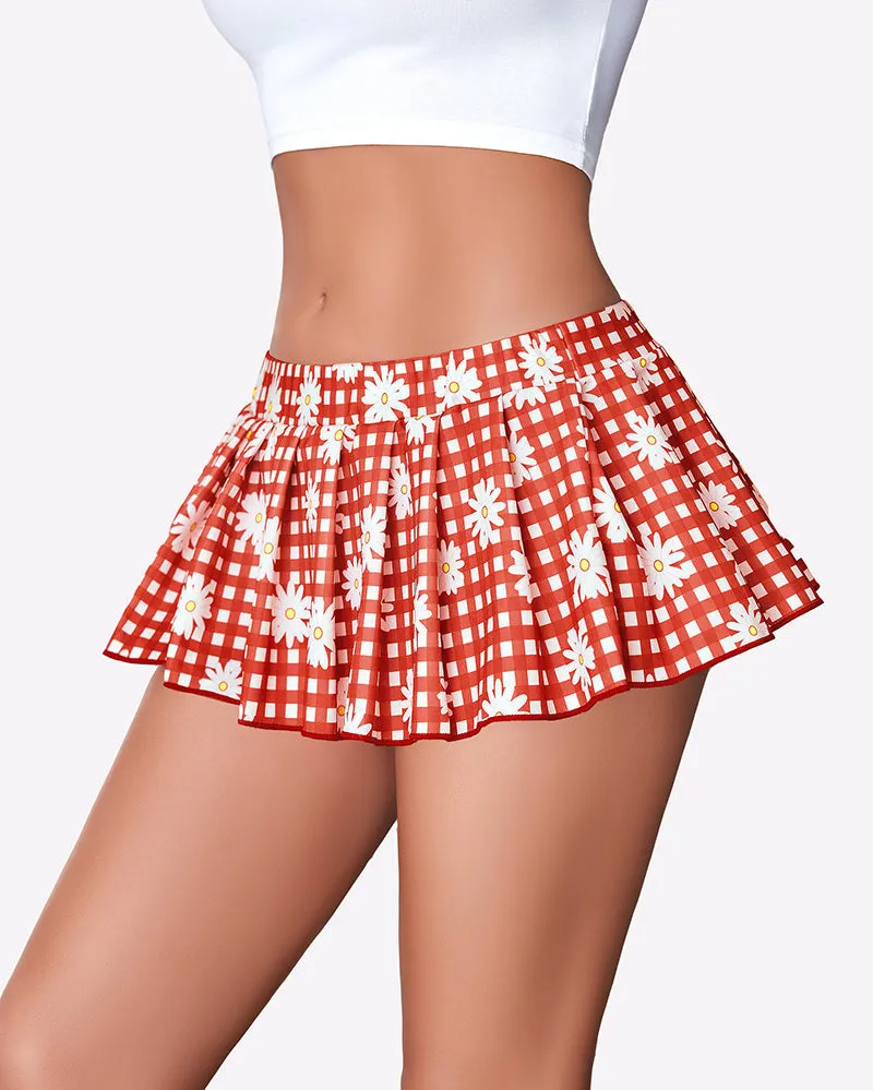 Role Play Ruffle Pleated Plaid Skirt