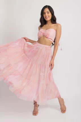 Roseate Pink Chiffon Co-Ord Set