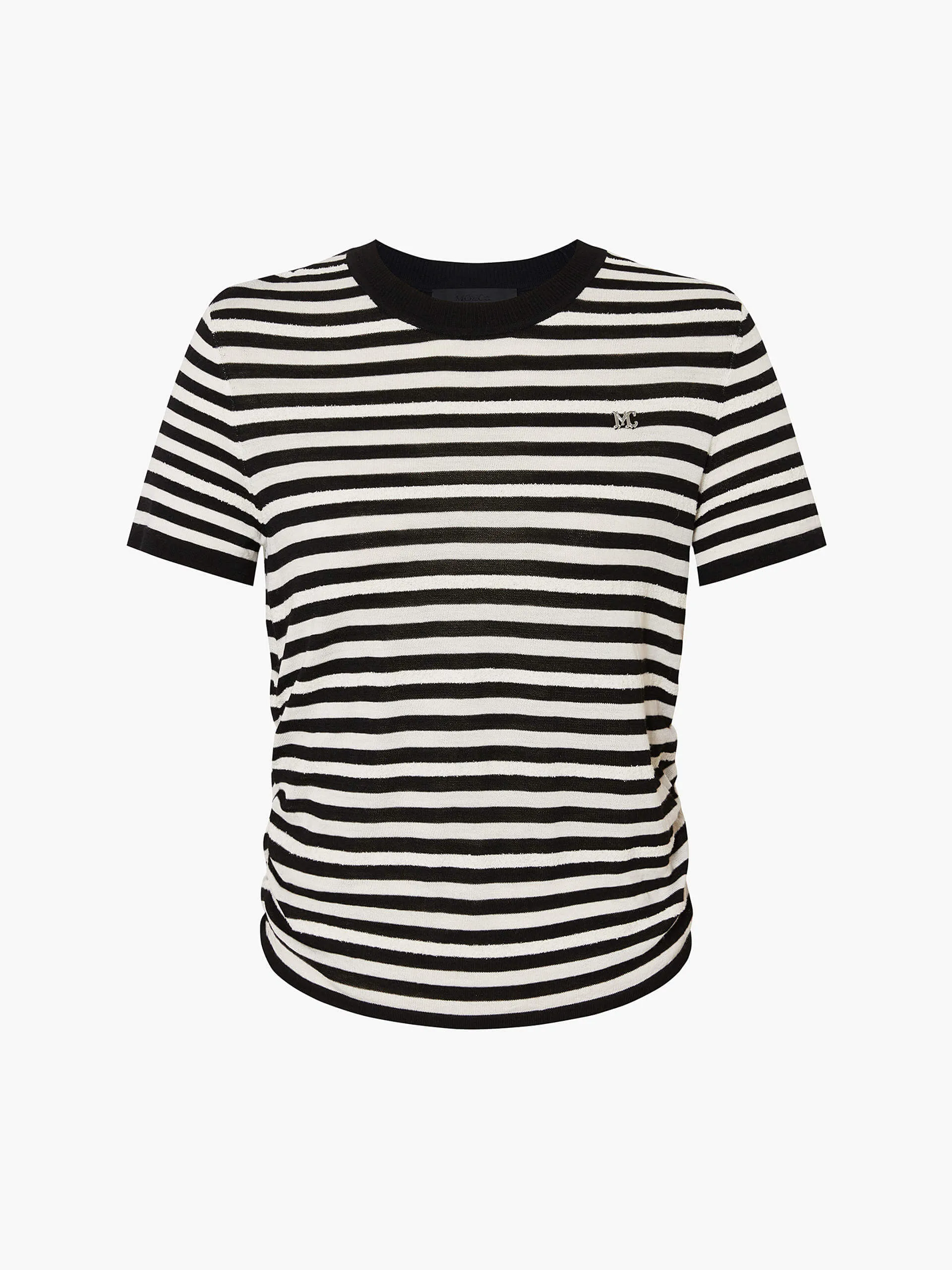 Ruched Detail Striped T-shirt