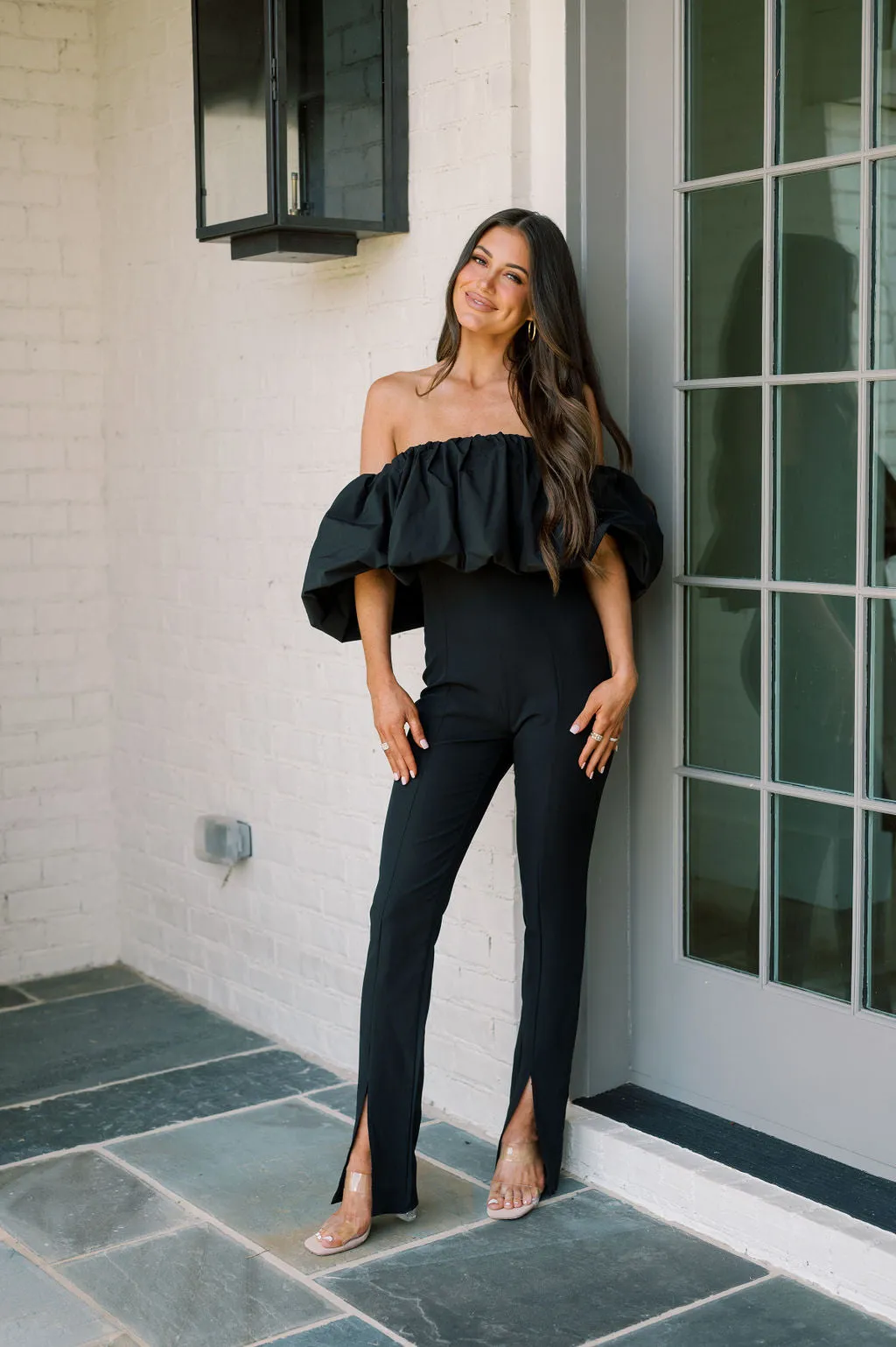 Sadie Statement Jumpsuit-Black