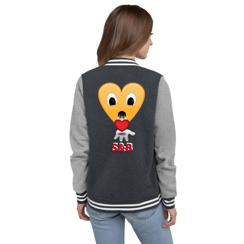 S&B Teddy Heart Kiss Women's Varsity Jacket