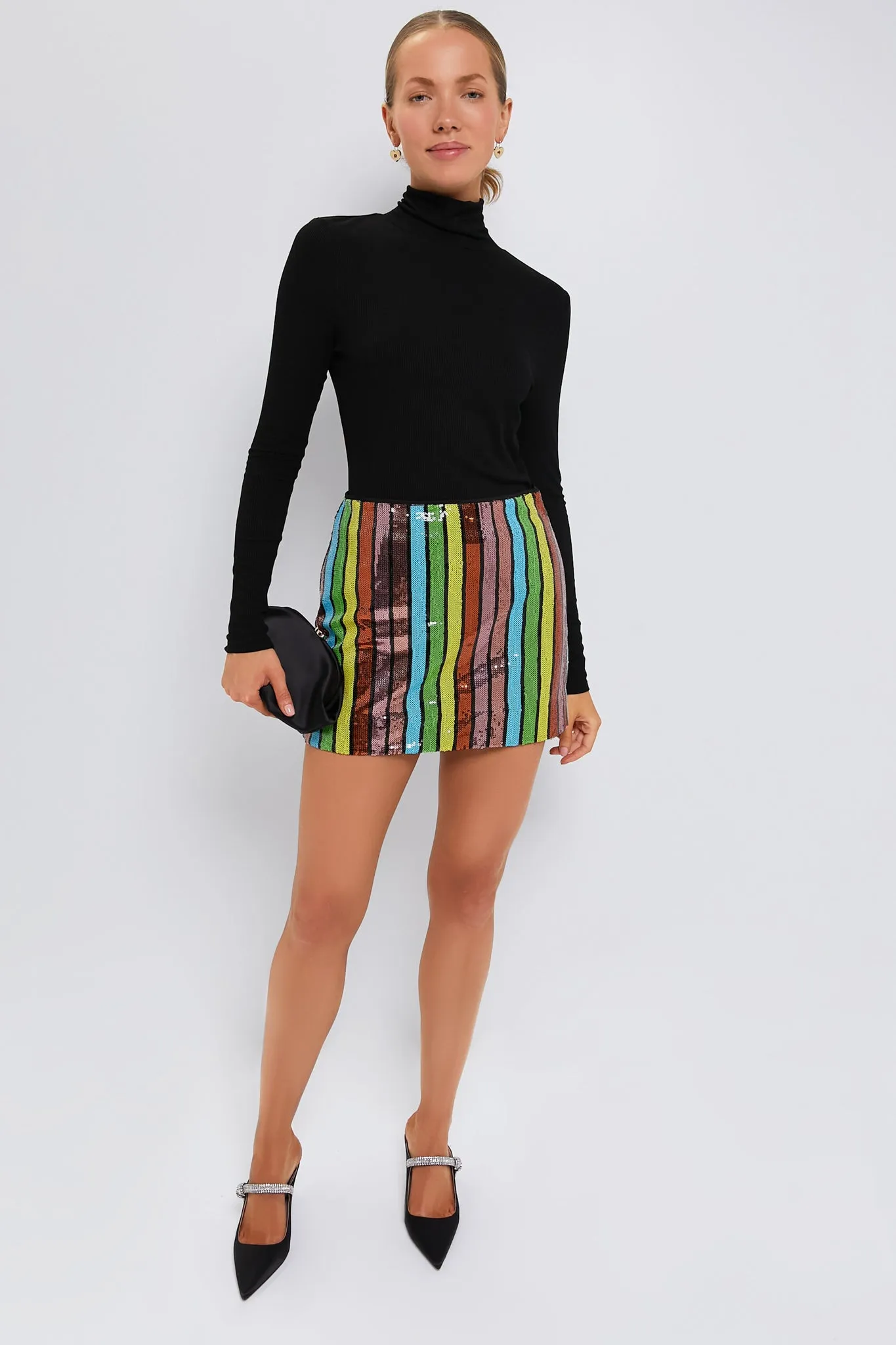 Sequin Stripe Jenna Mini Skirt