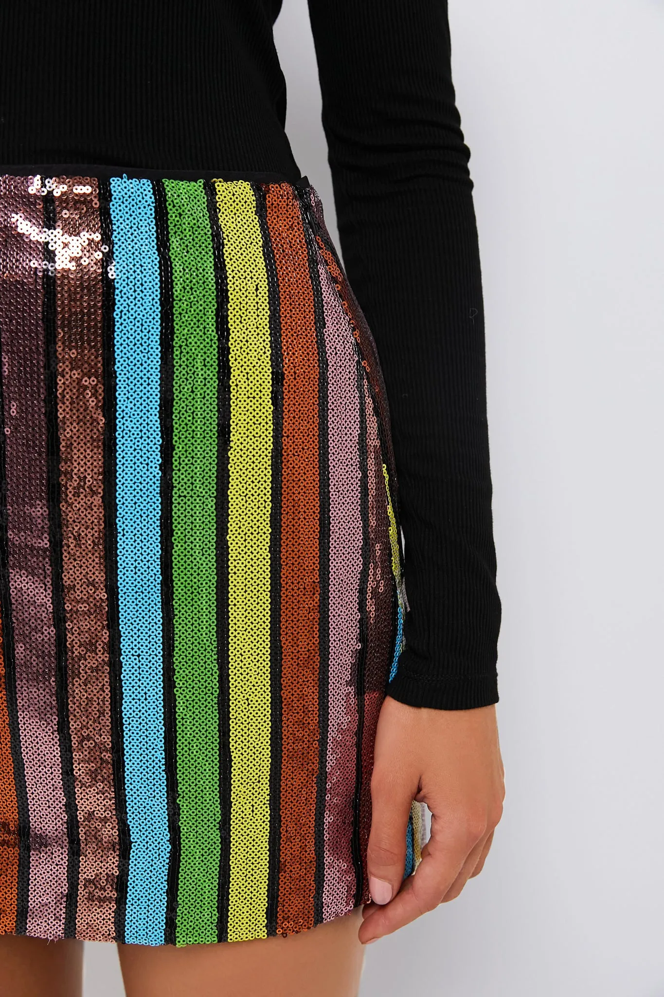 Sequin Stripe Jenna Mini Skirt