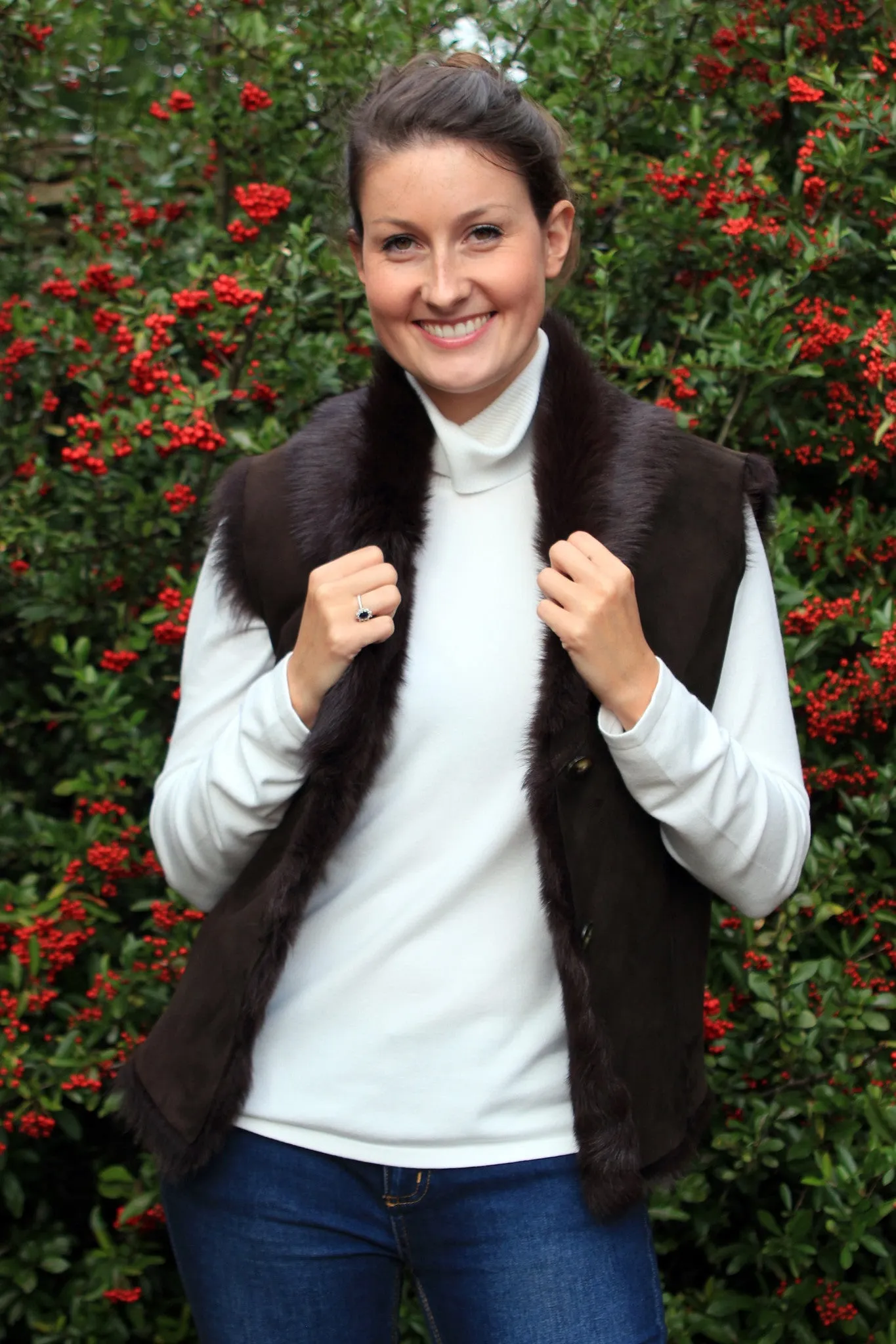 Shearling Waistcoats in brown and black