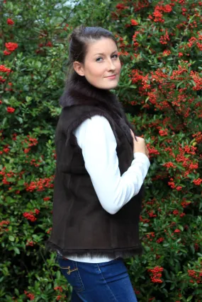 Shearling Waistcoats in brown and black