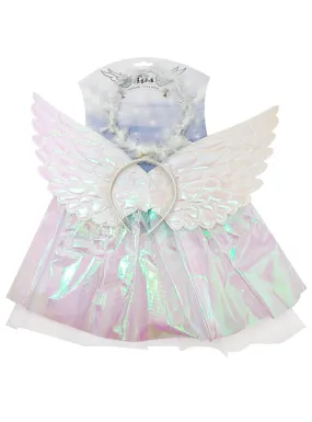 Shimmer Angel Girls Wings Halo And Skirt Costume Accessory Set