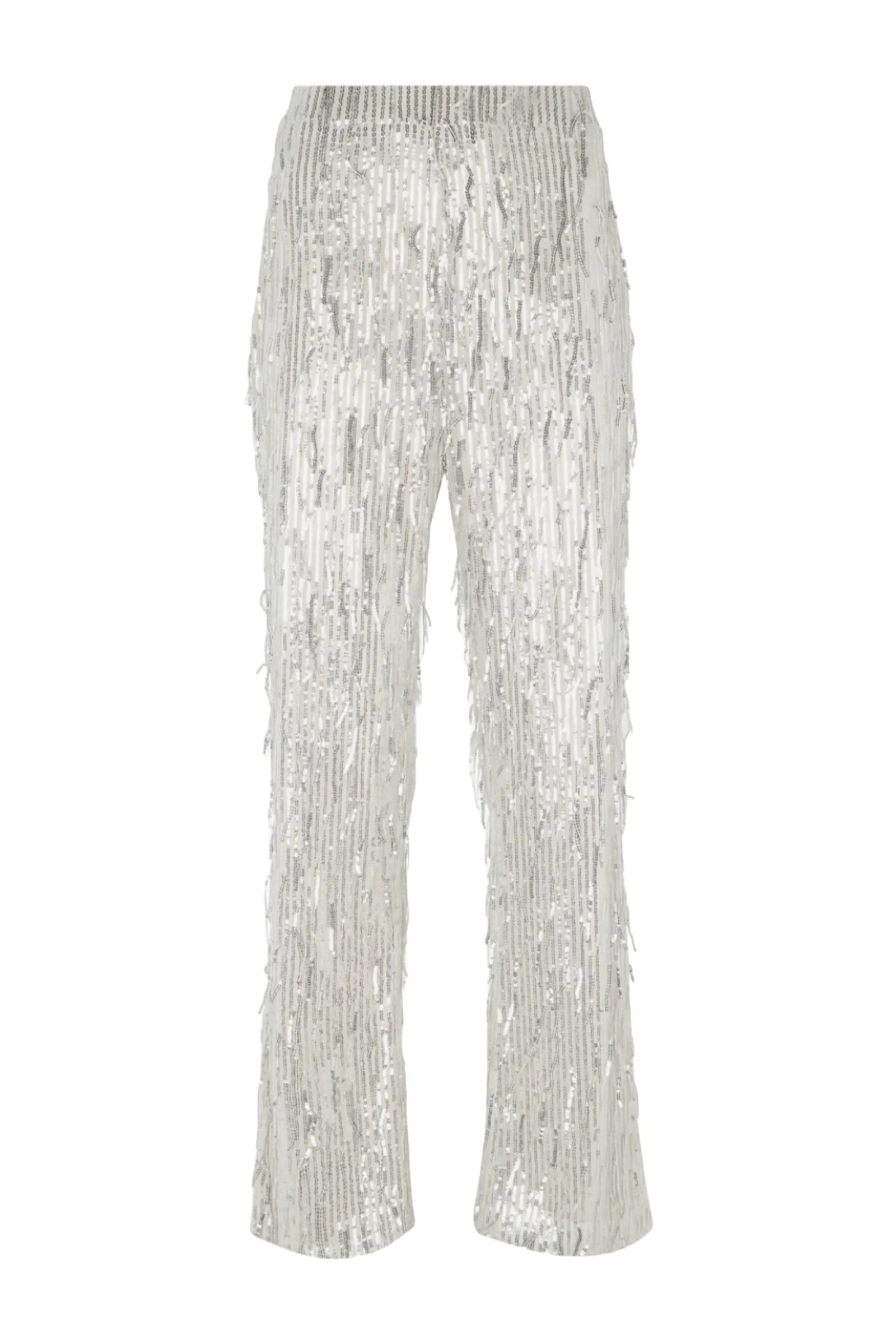 Silver Sequin Tassel Trousers