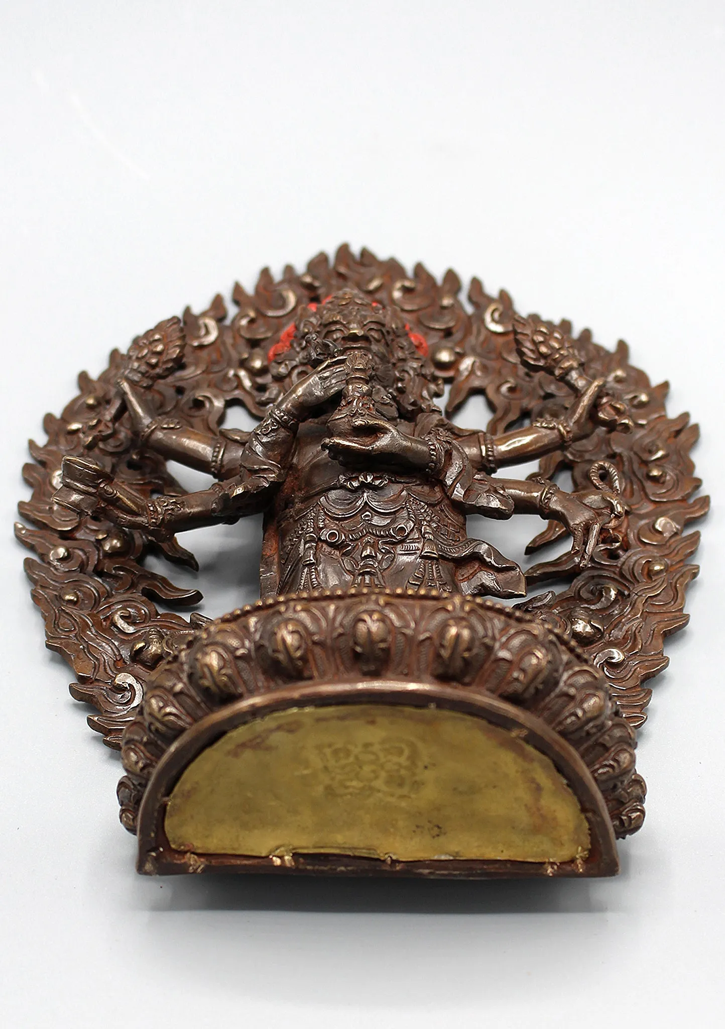 Six Armed White Mahakala Copper Statue