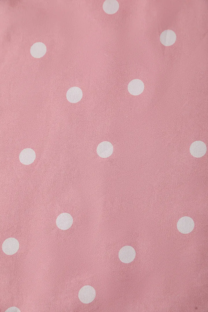 Sophia Light Pink Polka Dot Halterneck Dress