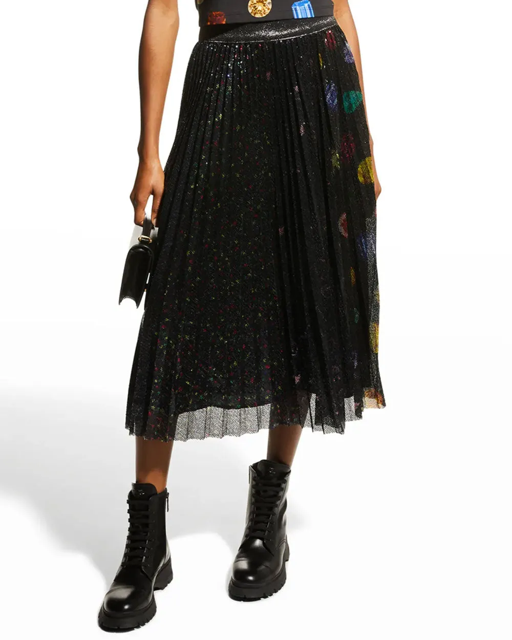 Stargazer Sequin Pleated Midi Skirt