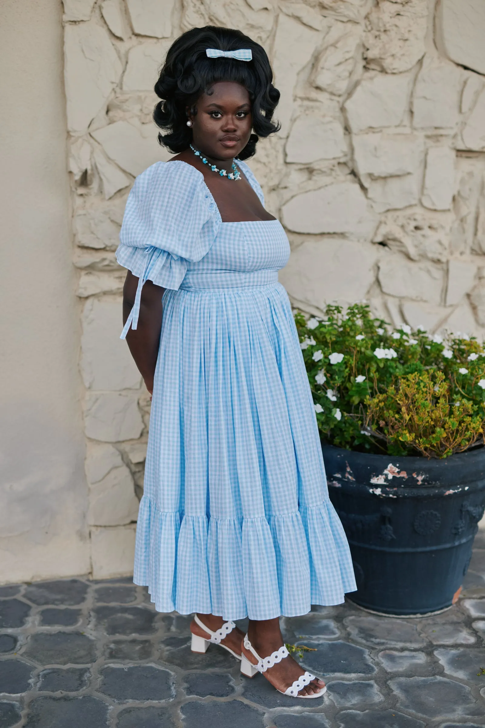 The Blue Gingham Market Dress