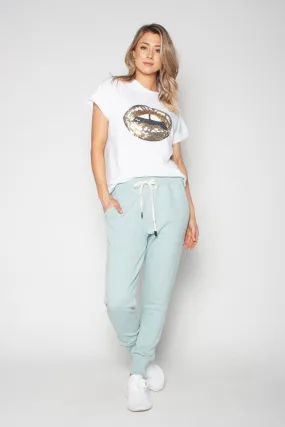 The Others - Relaxed Tee - White with Sequin Lips