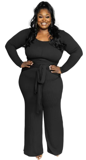 Threaded Black Jumpsuit