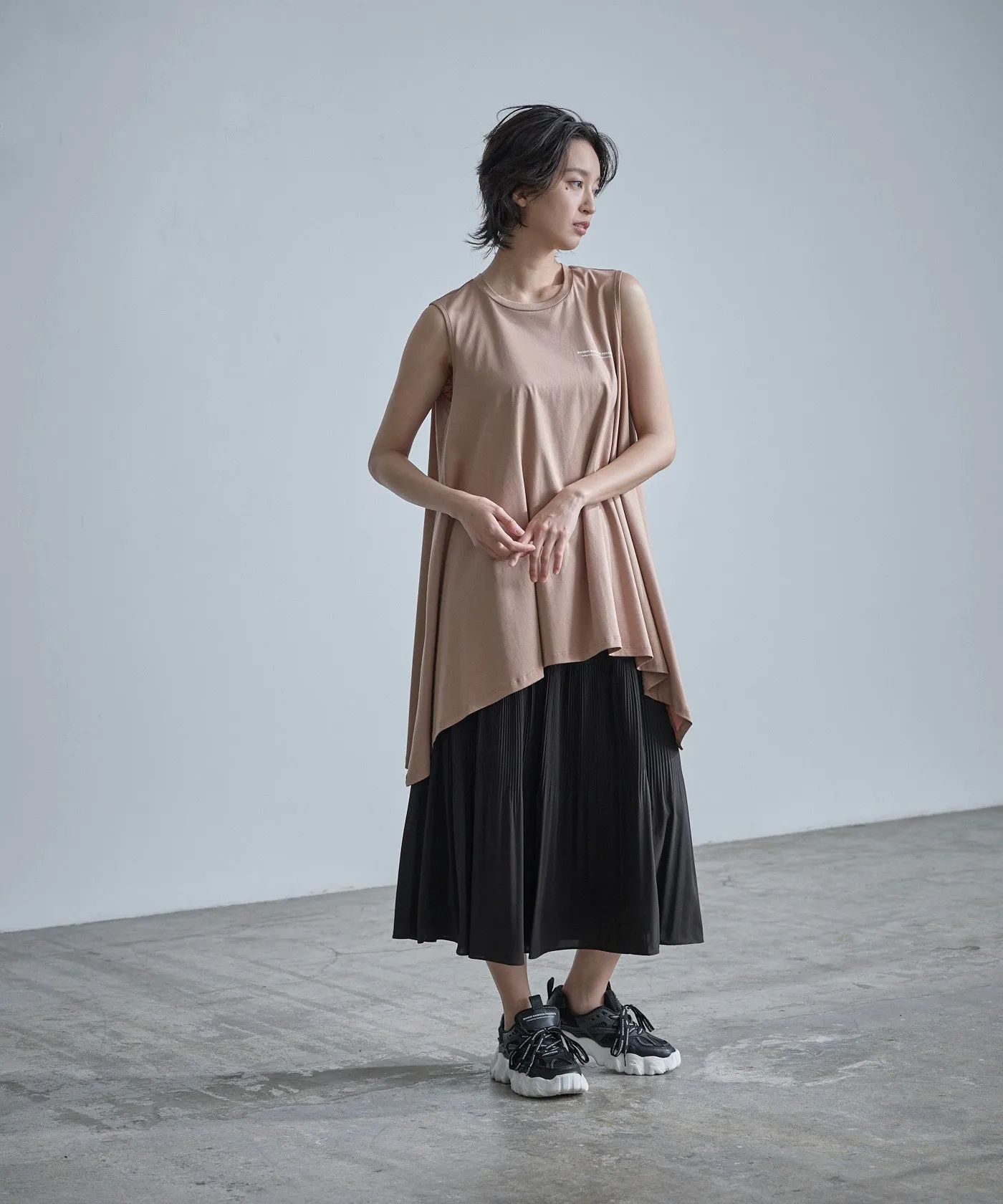 Tier-Pleated Skirt