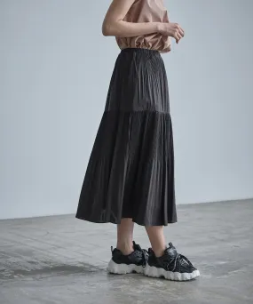 Tier-Pleated Skirt