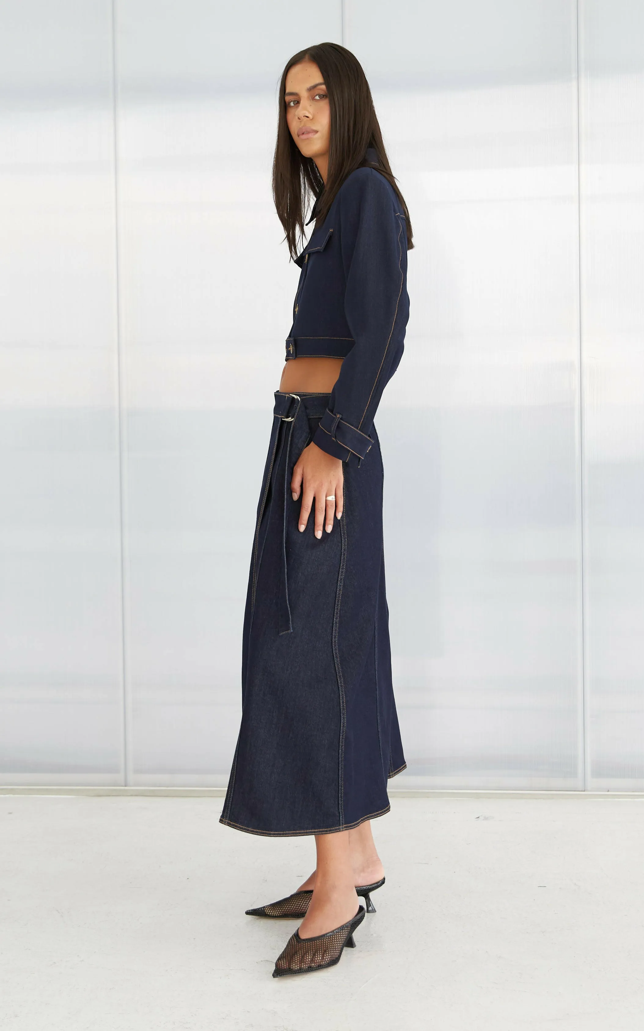 Tiffe Wrap Denim Skirt