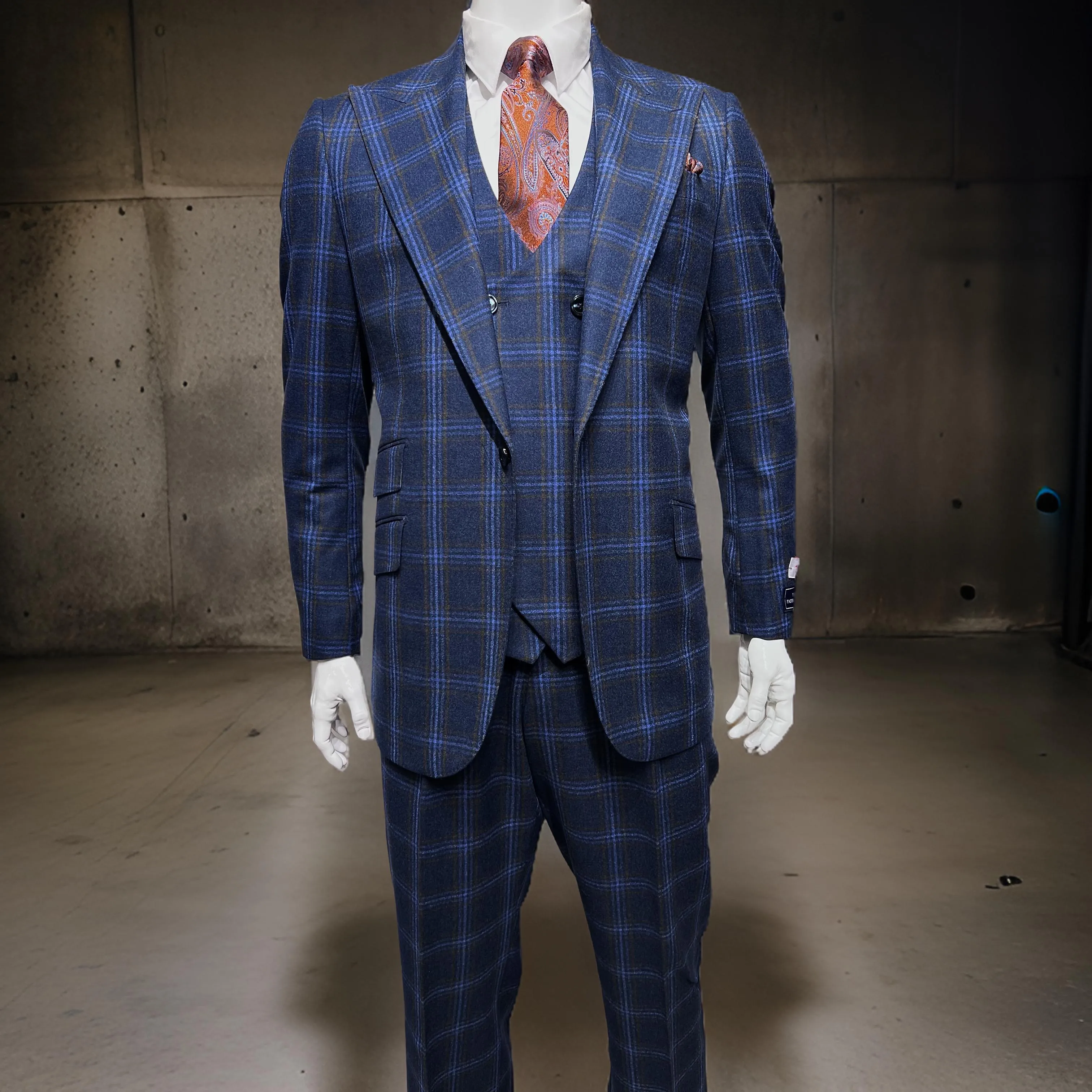 Tiglio Rosso Orvietto Blue/Rust Windowpane TL8131