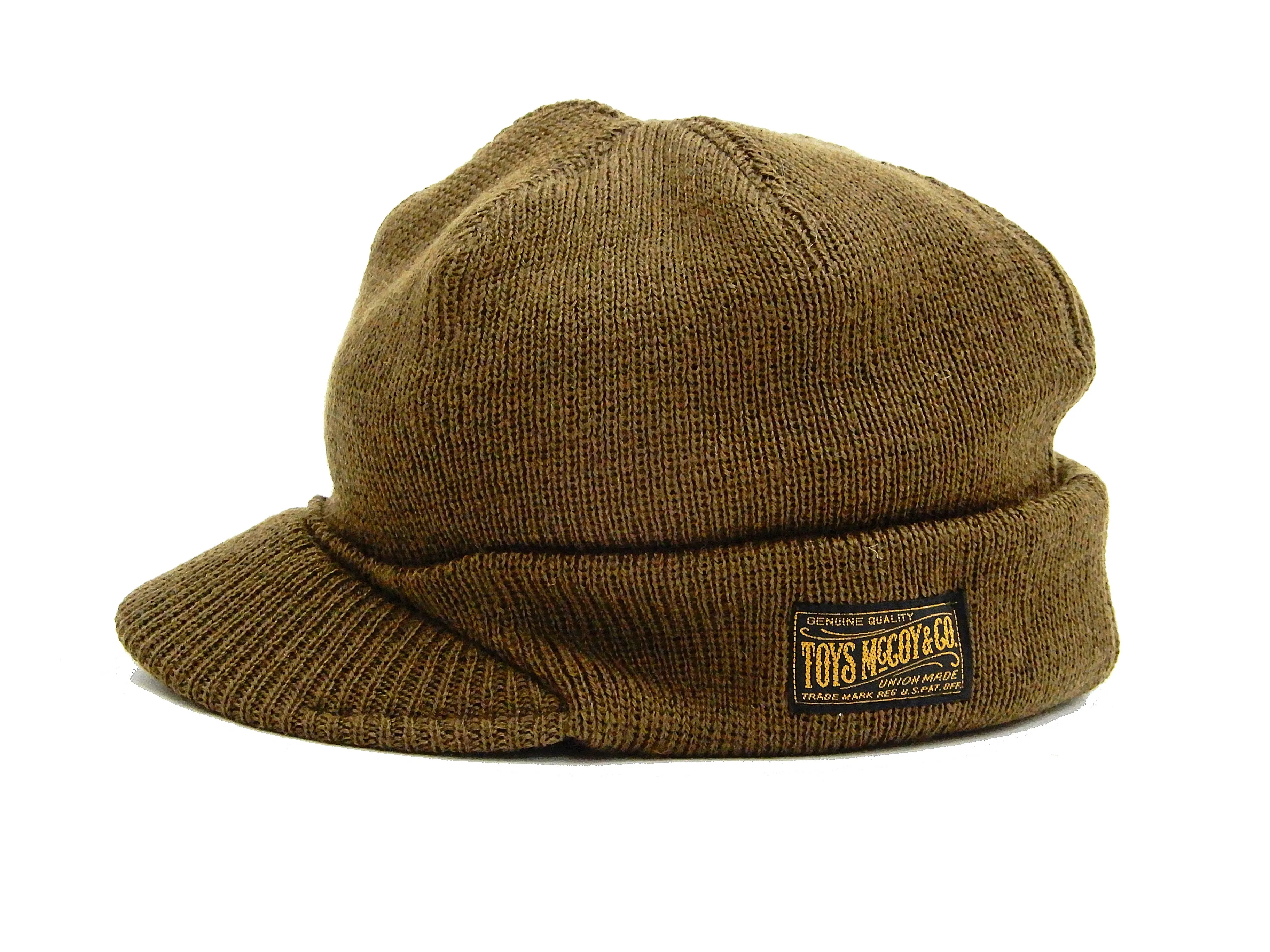 TOYS McCOY Men's M1941 Jeep Cap Radar Cap with Ear Flaps Winter Knit Hat TMA1842 Olive