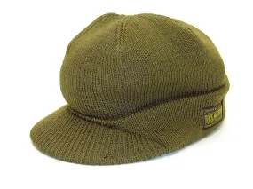 TOYS McCOY Men's M1941 Jeep Cap Radar Cap with Ear Flaps Winter Knit Hat TMA1842 Olive