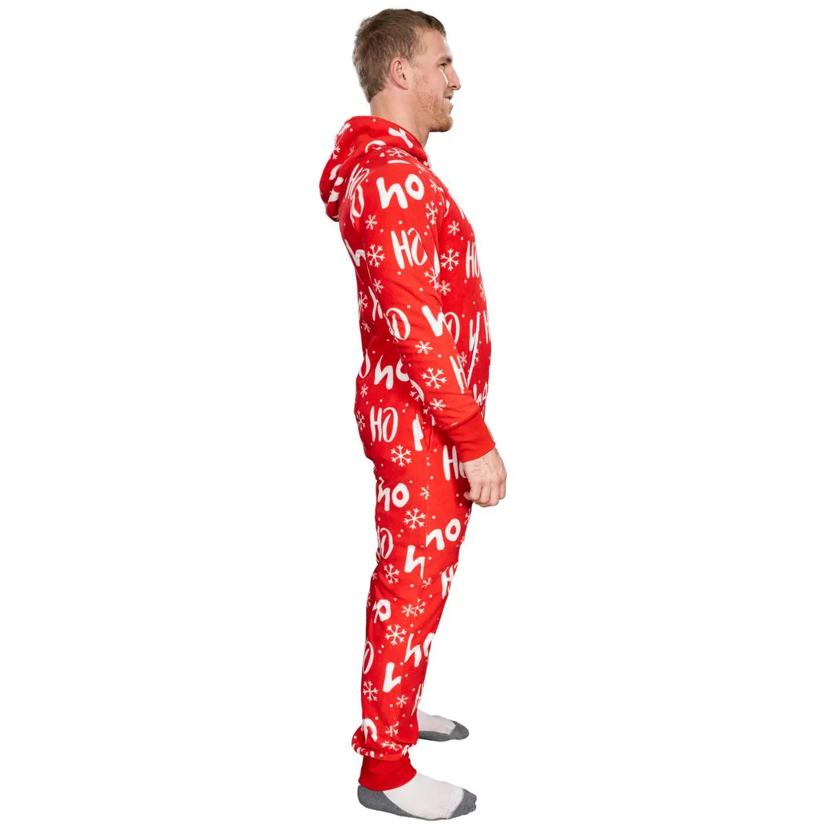 Ugly Christmas Sweater Style Fair Isle Jumpsuit Adult Union Suit Unisex Pajamas