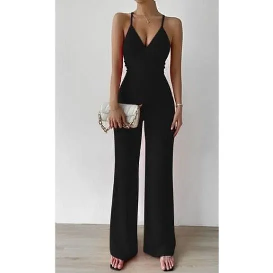 V-Neck Palazzo Jumpsuit