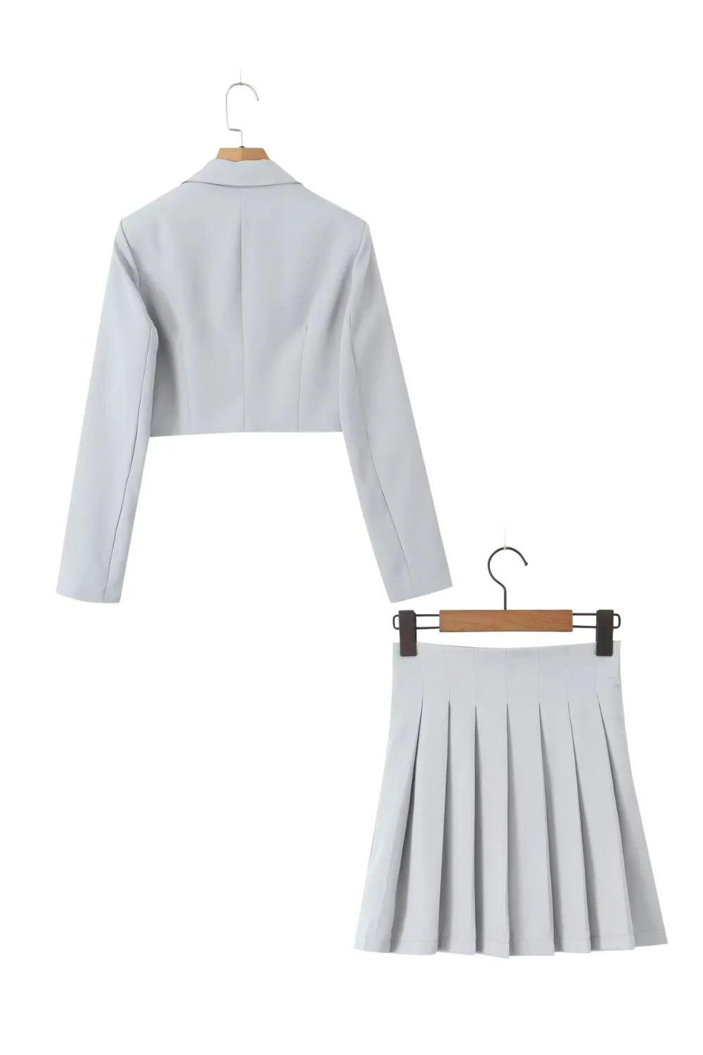 'Vian' Short Suit Blazer & Pleated Skirt Set