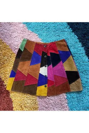 Vintage Rare 60’s Rainbow Patchwork Skirt - Approx Size XS