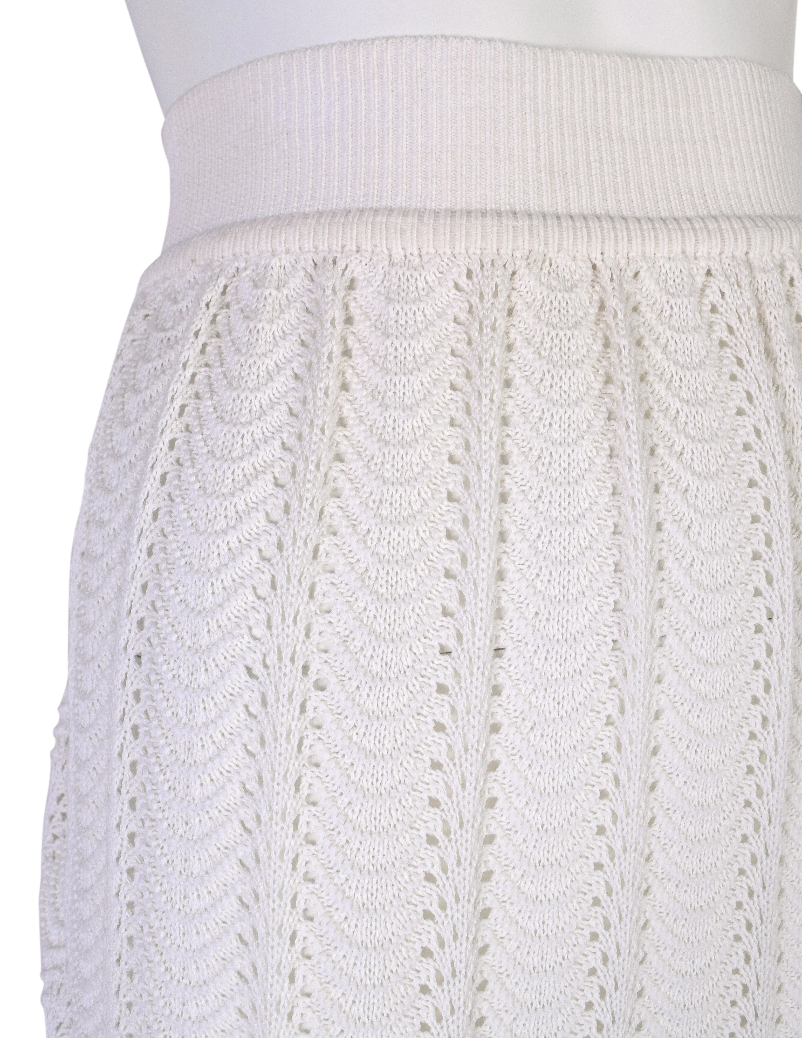 Vivienne Westwood Vintage SS 1995 'Erotic Zones' White Scalloped Knit Bustle Skirt