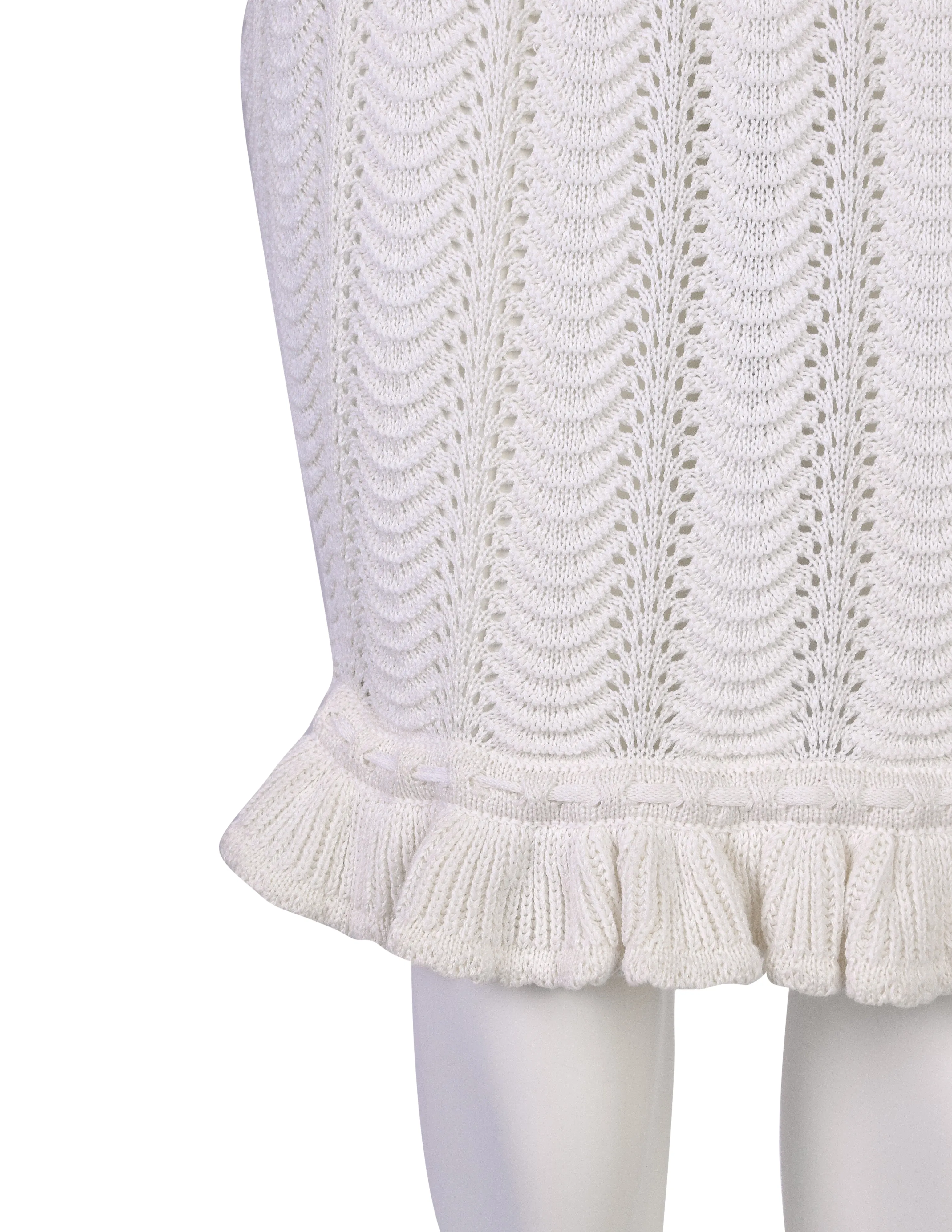 Vivienne Westwood Vintage SS 1995 'Erotic Zones' White Scalloped Knit Bustle Skirt