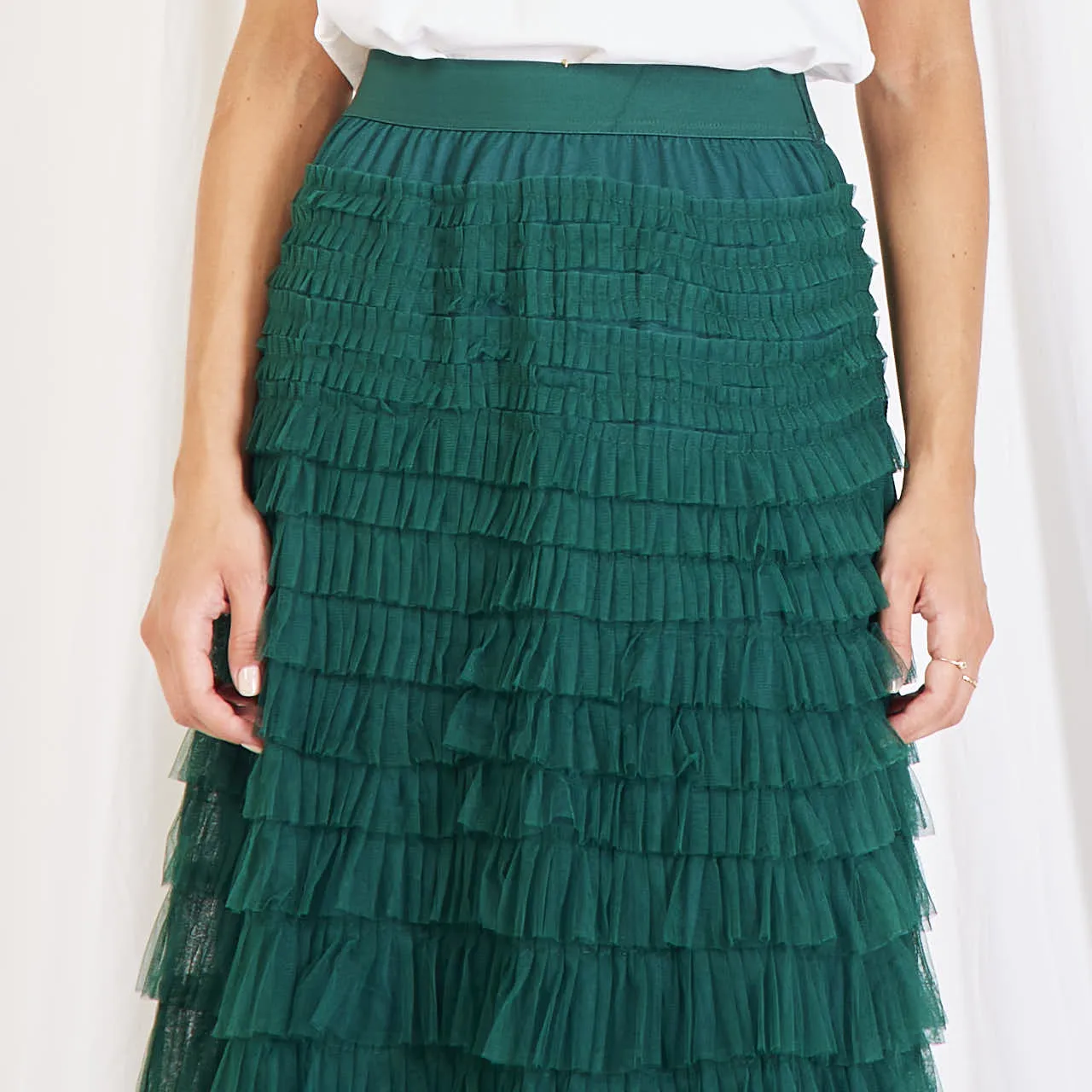 Wholesale mesh pleated skirt