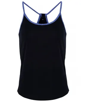 Womens TriDri® yoga vest | French Navy/Blue Melange