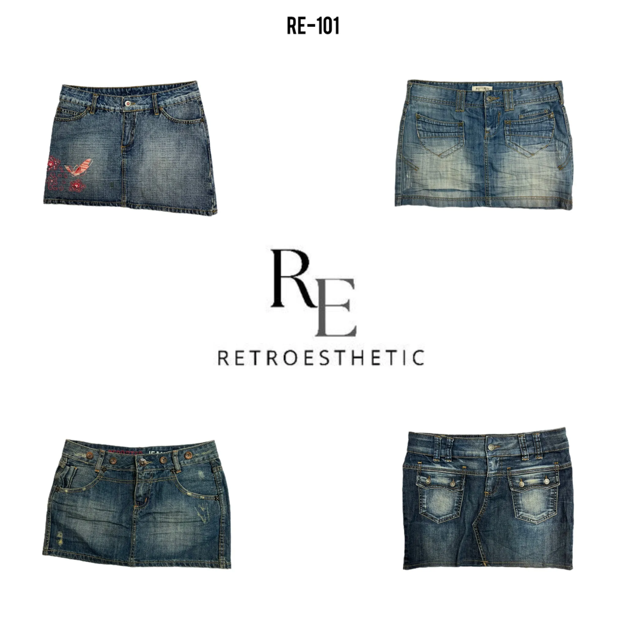 Y2K Micro Mini Denim Skirt (RE-101)