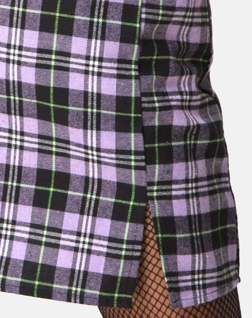 Zaid Mini Skirt in Plaid Lilac