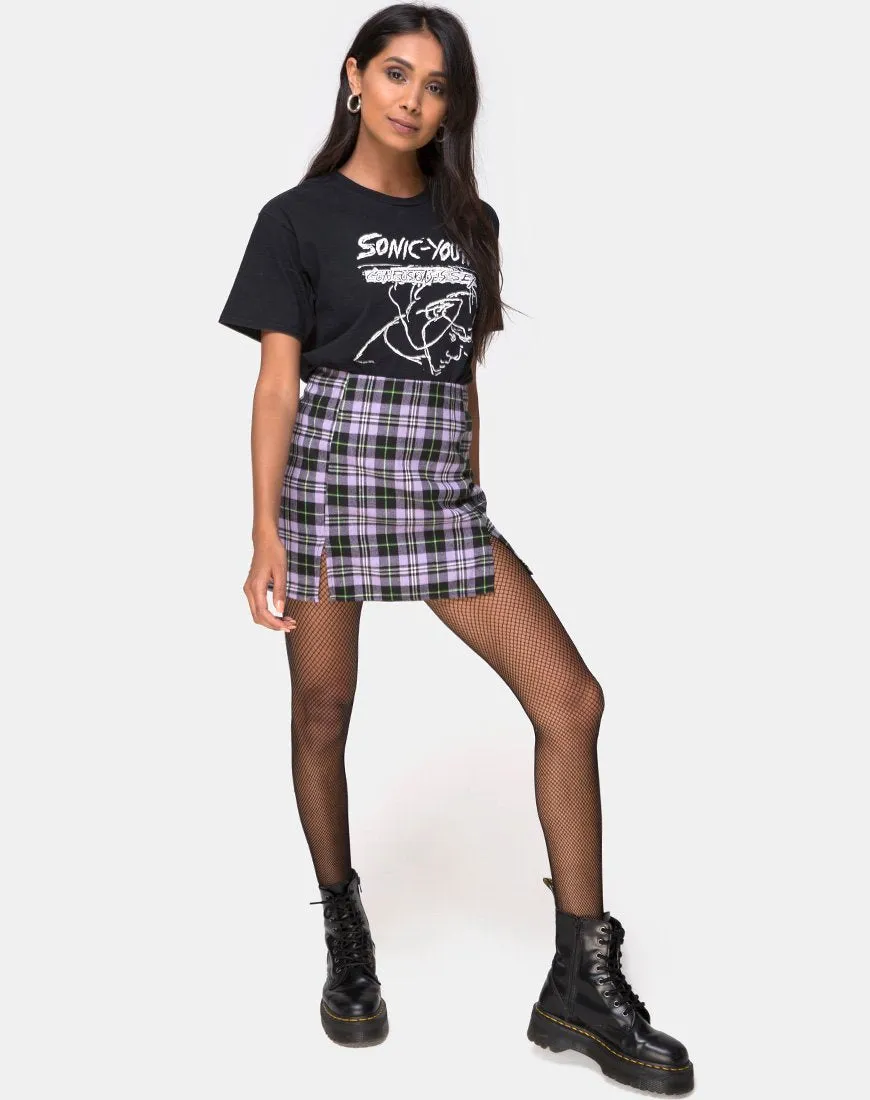 Zaid Mini Skirt in Plaid Lilac