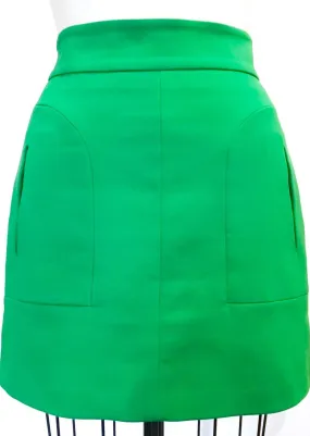 ZARA Women's bright green a-line mini skirt, S