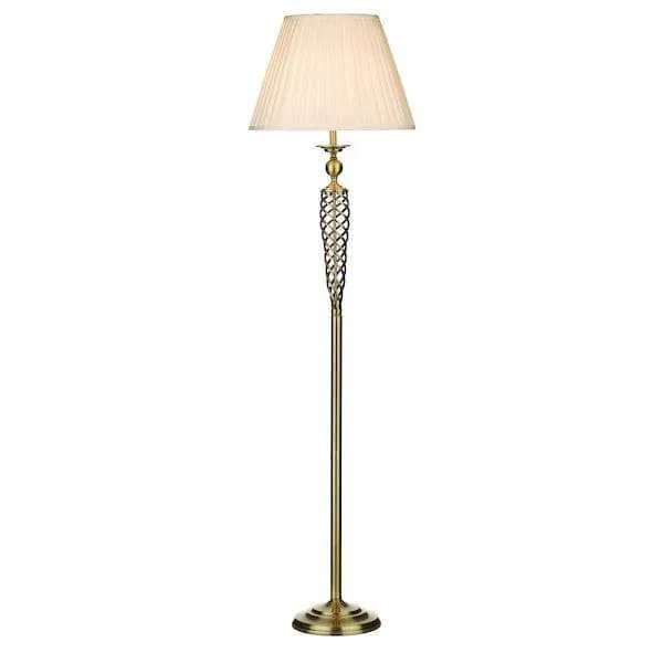 Zaragoza Floor Lamp Complete With Shade Antique Brass