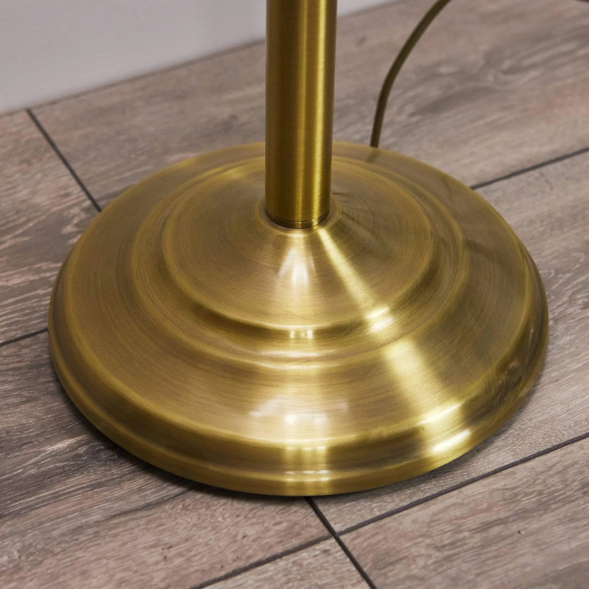 Zaragoza Floor Lamp Complete With Shade Antique Brass